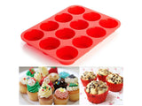 Silicone Muffin Tray - Makes 12 Standard Muffins, Cupcakes, Soaps, etc