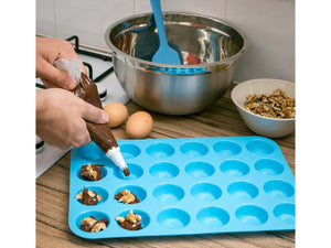 Silicone Muffin Tray - Makes 24 Mini Muffins, Cupcakes, Soaps, etc