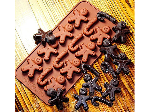 Chocolate Mould - Gingerbread Men & Candy Canes