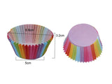 Cupcake Liners - Multi-coloured Stripes x 100