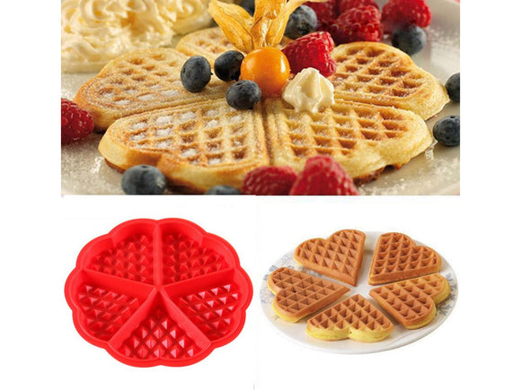 Waffle Silicone Mould - Heart Shaped