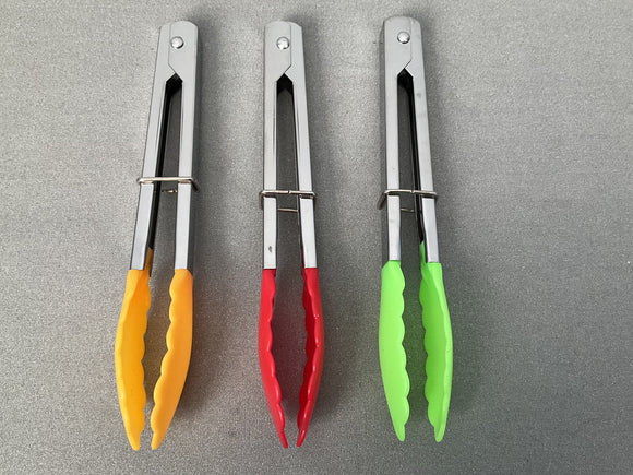 Non-Stick Tongs - Sliding Ring Closure - 3 Colour Choices!